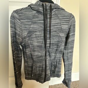 Lululemon Striped Gray Full-Zip Hoodie Jacket